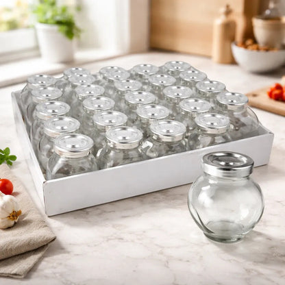 Frascos Vidrio Tapa Set Pack X25 Cocina Souvenirs Metalica Plateado