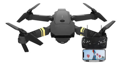 Dron Plegable Cámara Control Remoto Led Giro 360 Recargable Negro