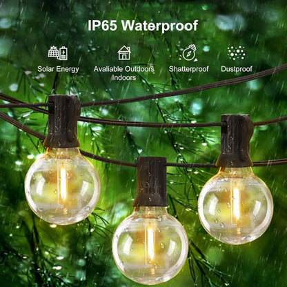 Guirnalda Solar Guia 10 Luces Led Calidas Lamparas + Control Calidas