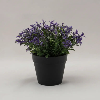 Planta Artificial Decorativa Con Maceta 15x6cm Jardin Living Violeta