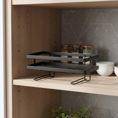 Estante Repisa Organizadora Metal Ganchos Adhesivos 32x15x17 Negro