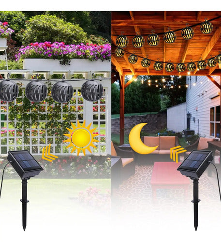Set X2 Guirnalda Solar Guia Luces Led Calidas Lamparas Calidas