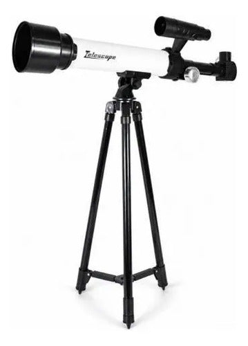 Telescopio Astronómico 30x 60x Trípode Soporte Celular Blanco Con Negro