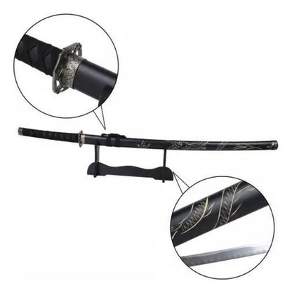 Katana Decorativa Japonesa Soporte Base Samurai Espada 100cm Negro