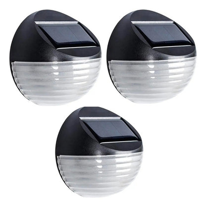 X3 Foco Aplique Solar Escalera Lampara Redonda Exterior Negro