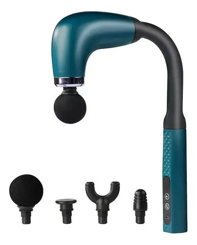 Martillo De Masajes 4 Cabezales Masajeador Inalambrico Negro
