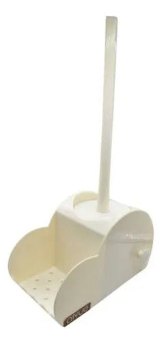 Escobilla Cepillo Inodoro Baño Base Soporte Limpieza 40cm Crema