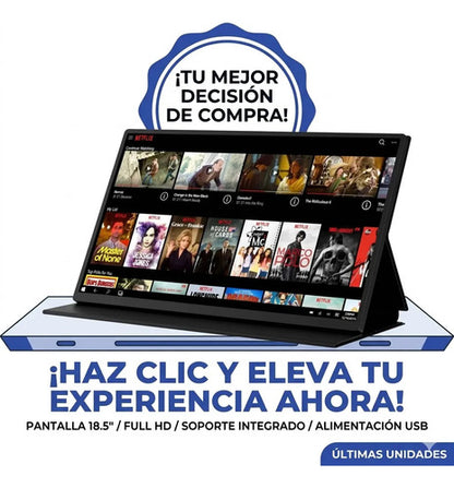 Monitor Portatil 18.5 Pulgadas Full Hd 1080p 60hz Usb Pc Negro