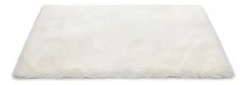 Alfombra Felpa Suave Base Gamuza Decorativa Afelpada 50x80cm 80 M 50 M Blanco