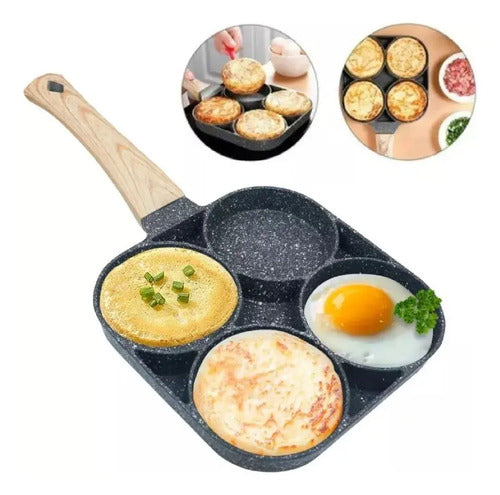 Sarten 4 Divisiones Antiadherente Huevos Tortillas Desayuno Varios