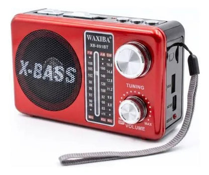 Radio Portátil 3 Bandas Am Fm Sw Bluetooth Linterna 3 Bandas Rojo