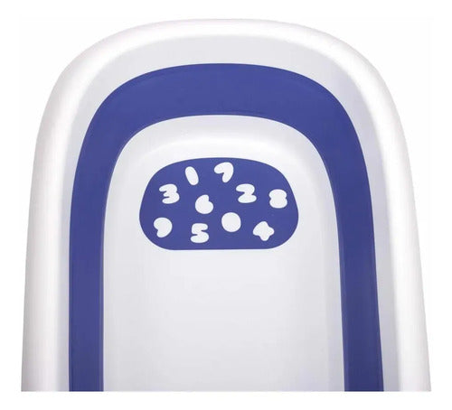 Bañera Plegable Con Termómetro Azul Azul Lisa
