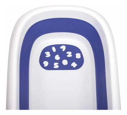Bañera Plegable Con Termómetro Azul Azul Lisa