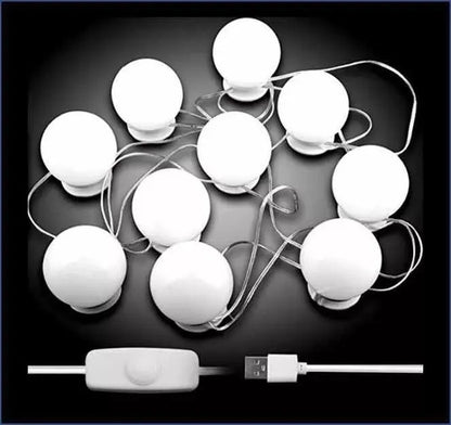 Kit 10 Focos Lamparas Luz Led Espejo Usb Maquillaje Camarin Veoquiero