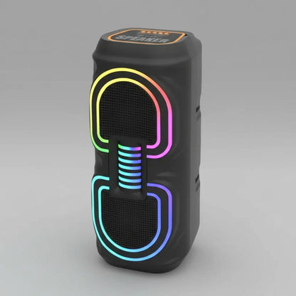 Parlante Bluetooth Portátil 2x4 Led Rgb Tws Usb Tf Fm Aux Negro