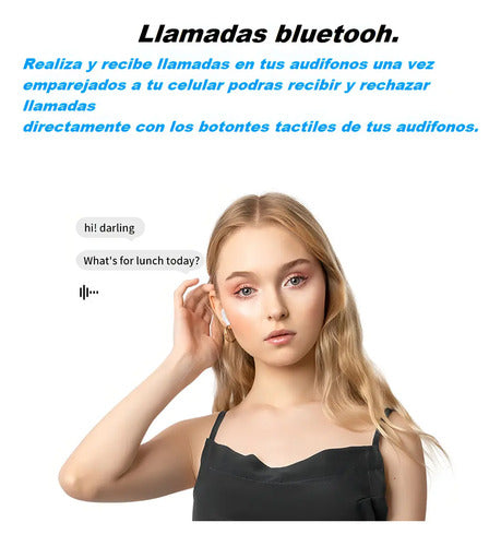 Audifonos Bluetooth A9pro Auriculares Inalámbricos Con Pantalla Táctil Compatible Con iPhone Android Blanco