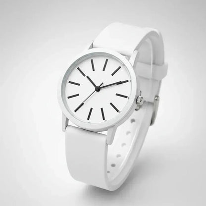 Reloj De Pulsera Analógico Correa De Colores Diseño Casual Blanco