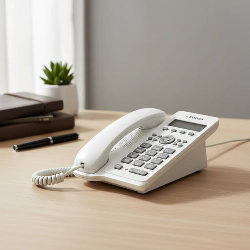 Telefono Fijo Pantalla Manos Libres Identificador Llamada Blanco
