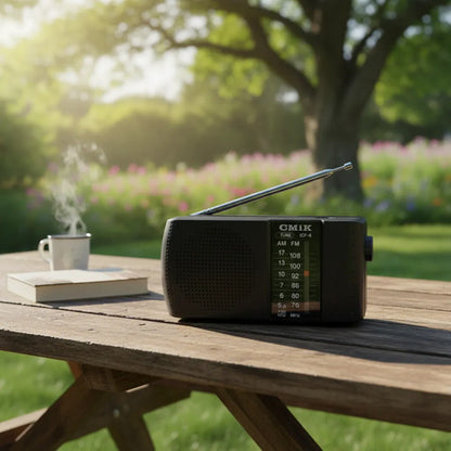 Radio Portátil Am Fm Cmik Mini Bolsillo Jack 3.5 Auricular Negro