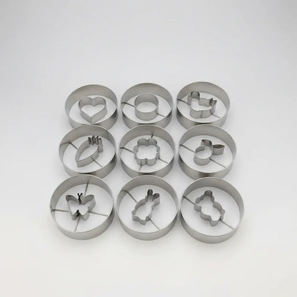 Molde Cortante Galletita Reposteria Set Pack X9 Formas Amarillo