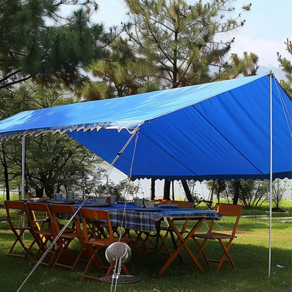 Toldo 3x2 Impermeable Lona Camping + Cuerda 30 Mts Trenzada Azul