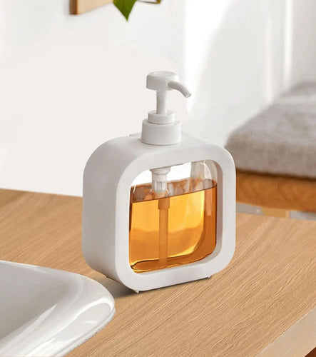 X2 Dispensador De Jabon Liquido Shampoo Baño De Plastico Blanco