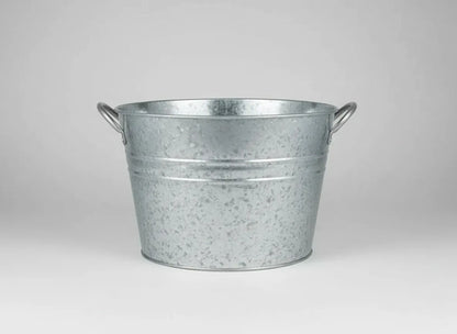 Hielera Balde Cervecera Bebidas Acero Manijas 28cm Metalica Plateado Lisa