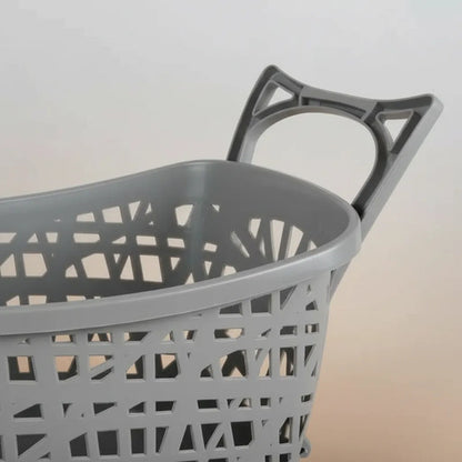 Canasto Ropa Plegable Patas Altura Cesto Hogar Baño Lavadero Gris Calado