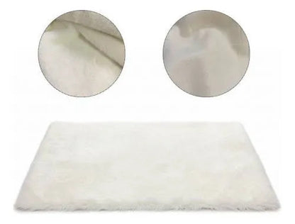 Alfombra Felpa Suave Base Gamuza Decorativa Afelpada 50x80cm 80 M 50 M Blanco