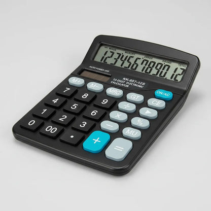 Calculadora Basica Escritorio 12 Digitos Solar Pila Oficina Negro