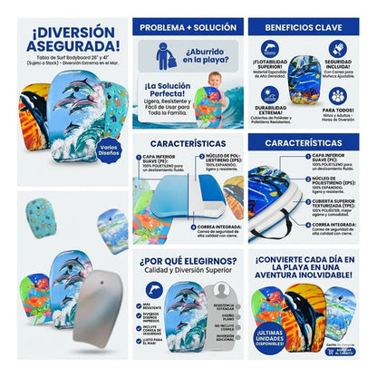 Tabla Surf Barrenar Olas Pileta Playa Correa Infantil 68x45 Varios Diseños. Sujetos A Disponibilidad De Stock