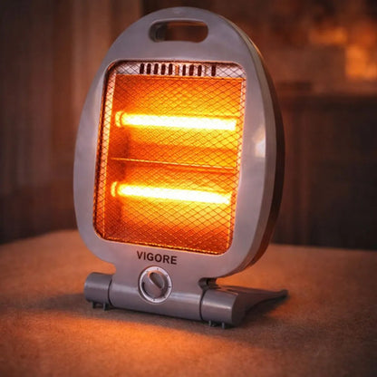 Estufa Electrica Cuarzo Calefactor Portatil Termostato 800w Gris