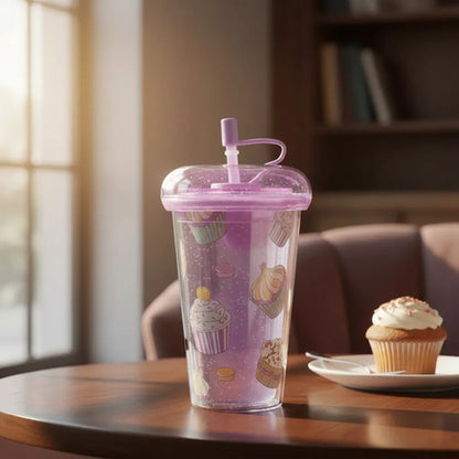 Vaso Acrílico Doble Pared Tapa Silicona Sorbito 450ml Lila Lila