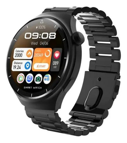 Reloj Inteligentes Pantallas Amoled Mallas Android Ios Reloj Negro Mate / Gris Espacial Aleación De Zinc Doble Estilo Eslabones Negro/silver Negro / Metalizado A Tono Con La Caja