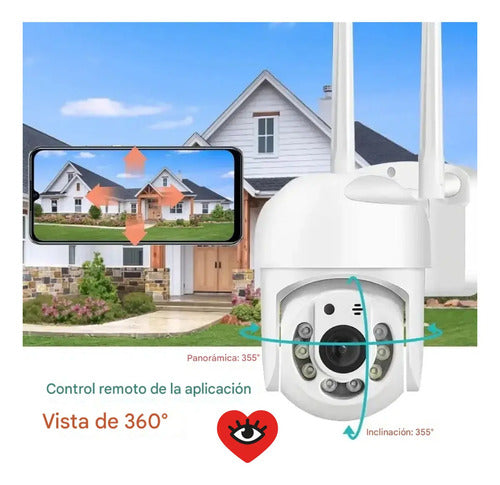 Camara De Seguridad Wifi Led 360° Domo 1080px Hd Nocturna Blanco
