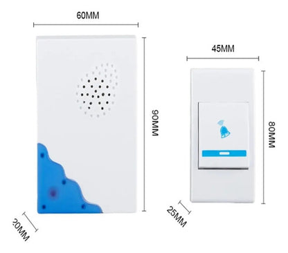Timbre Inalambrico Exterior Doble Boton Anti Interferencias Blanco