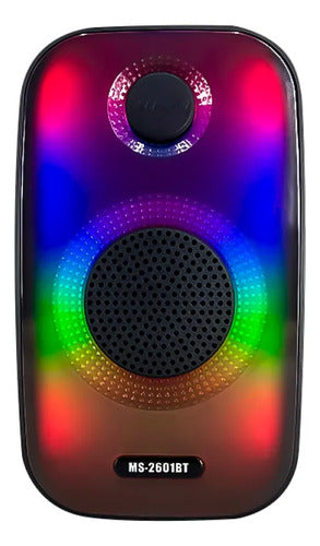 Parlante Bluetooth Portátil 3'' Full Led Tws Usb Tf Fm Rgb Negro