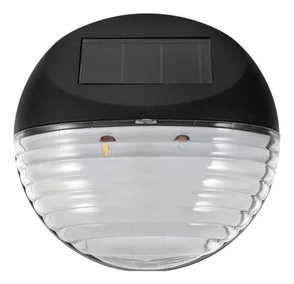 Aplique Tortuga Carga Solar Foco Lampara Redonda Exterior Negro