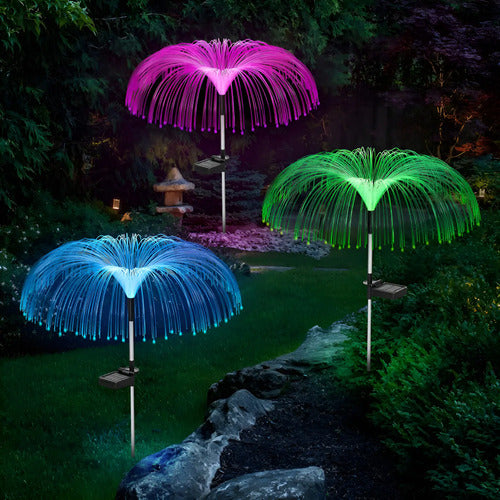 Set X8 Luces Solares Ramo Led Jardin Estaca Lampara Exterior Rgb