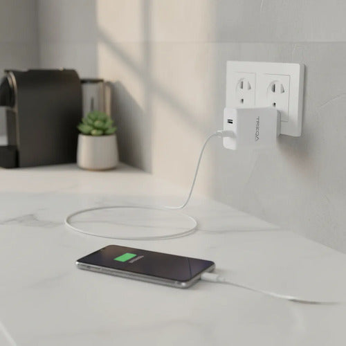 Cargador Pared Usb Micro Usb Carga Rapida 18w Cable Celular Blanco