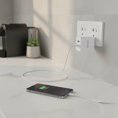 Cargador Pared Usb Micro Usb Carga Rapida 18w Cable Celular Blanco