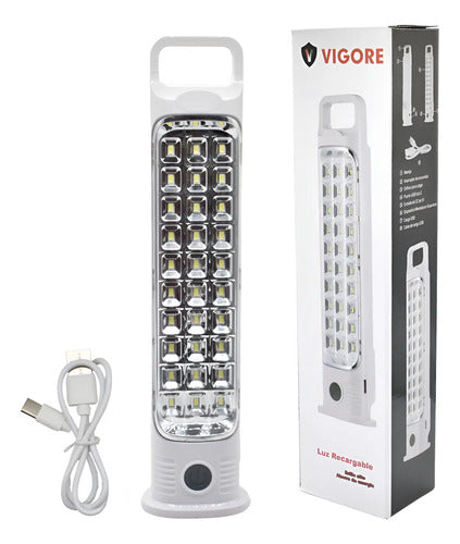 X2 Luz De Emergencia Recargable Foco Lampara Led Linterna Blanco