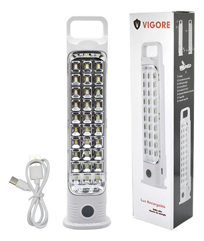 X2 Luz De Emergencia Recargable Foco Lampara Led Linterna Blanco