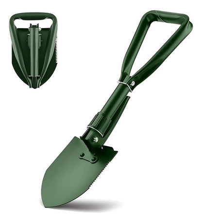 Pala Camping Jardin Con Pico Plegable Con Estuche Verde