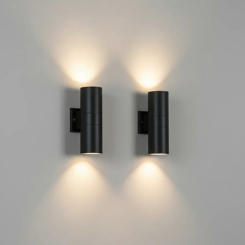 Set X2 Aplique Pared Exterior Luminaria Foco Bidireccional