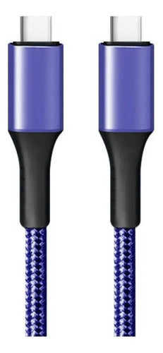 Cable Usb Tipo C A Tipo C Reforzado Carga Y Datos 1m Nylon Aleatorio