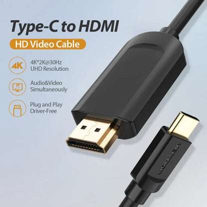 Cable Hdmi A Usb C Tipo C 4k Hd 1.5m Negro