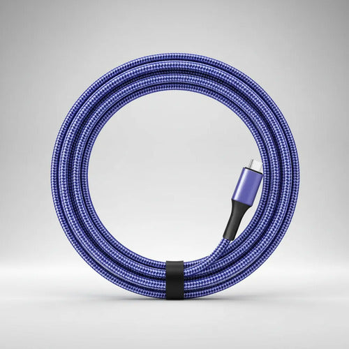 Cable Usb Tipo C A Ios Reforzado Carga Y Datos 1 Metro Nylon Azul