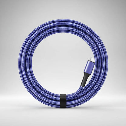 Cable Usb Tipo C A Ios Reforzado Carga Y Datos 1 Metro Nylon Azul
