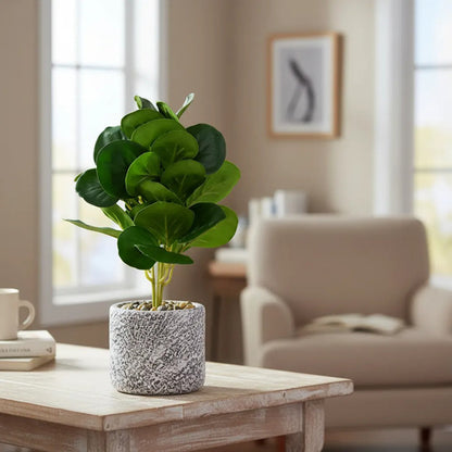 Planta Decorativa Artificial Maceta Ceramica 30x9cm Blanco